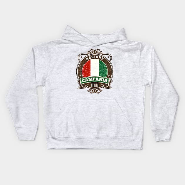 Region Campania Italia - Original Retro Design Kids Hoodie by DankFutura